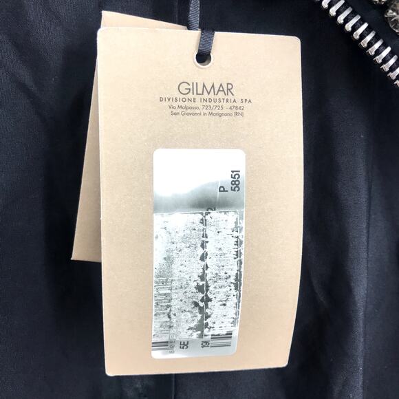 No. 21 Gilmar Iceberg Zipper Crystal Embellished Collar Shirt Dress M Black NWD - Picture 4 of 12